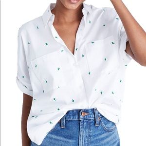 Madewell Short Sleeve Cactus Button Down with